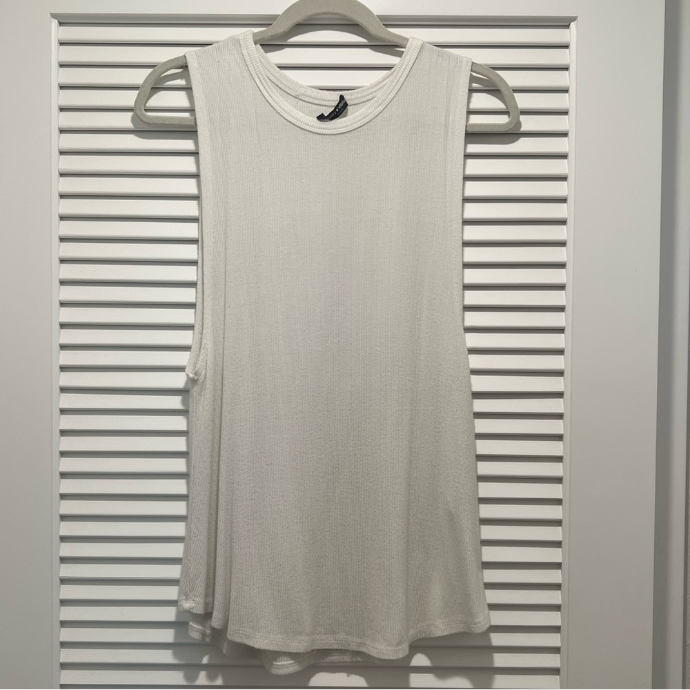 Brandy Melville White Loose Muscle Tee